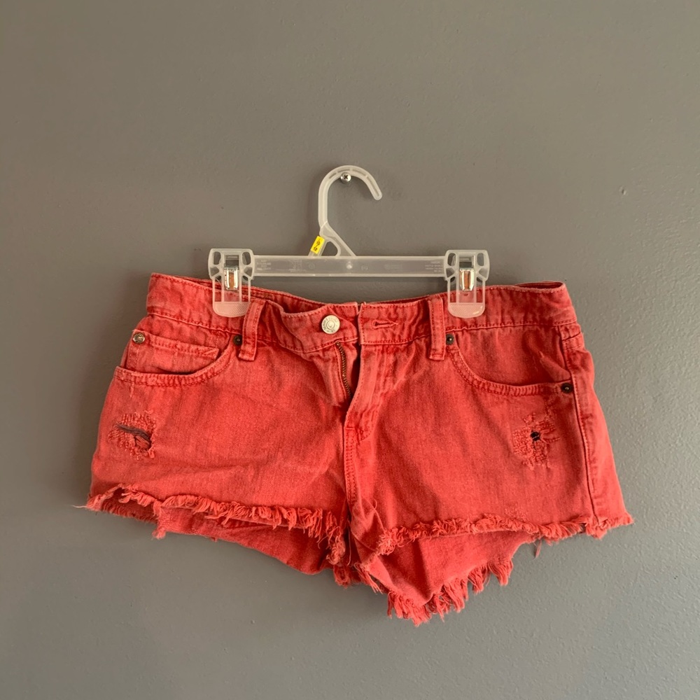 Denim & Supply red cut off shorts